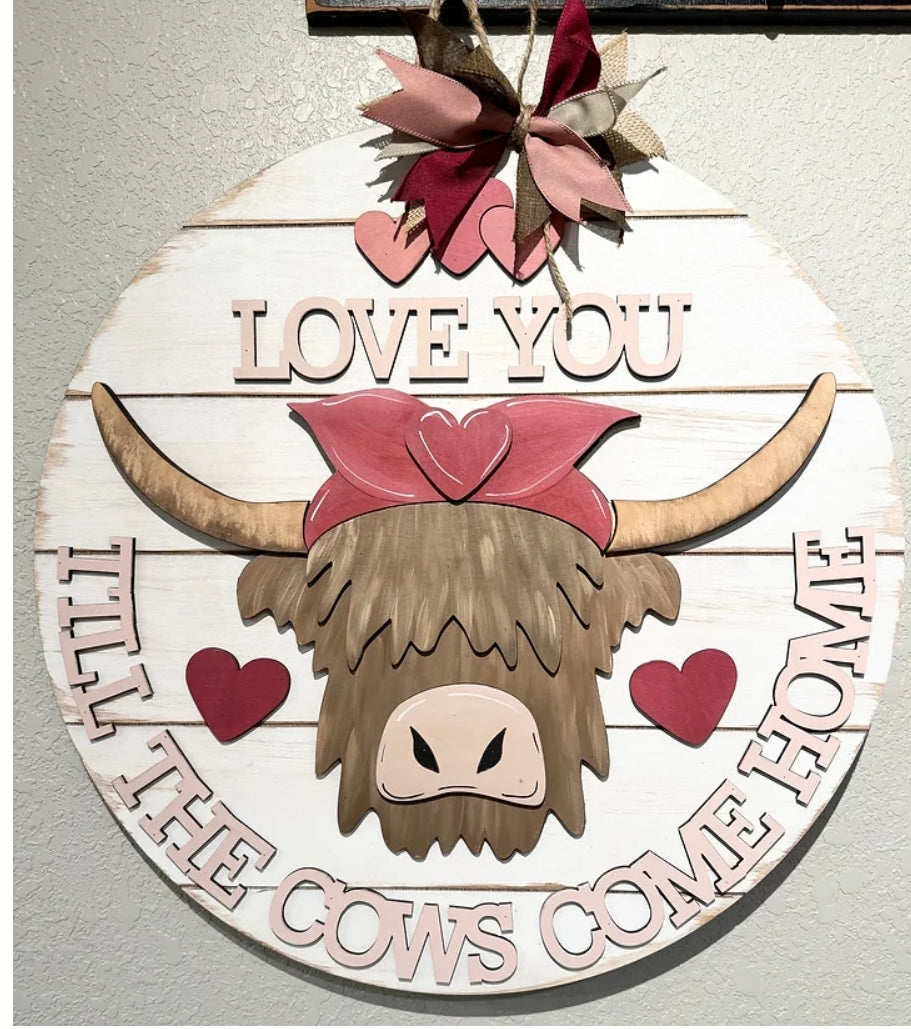 Love You till the Cows Home: 3D Round Door Hanger – Creative You Door Decor